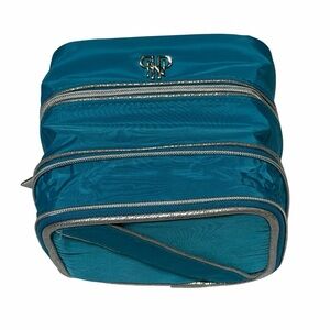 Teal PurseN Travel Expandable Jewelry Pouch with Silver Trim